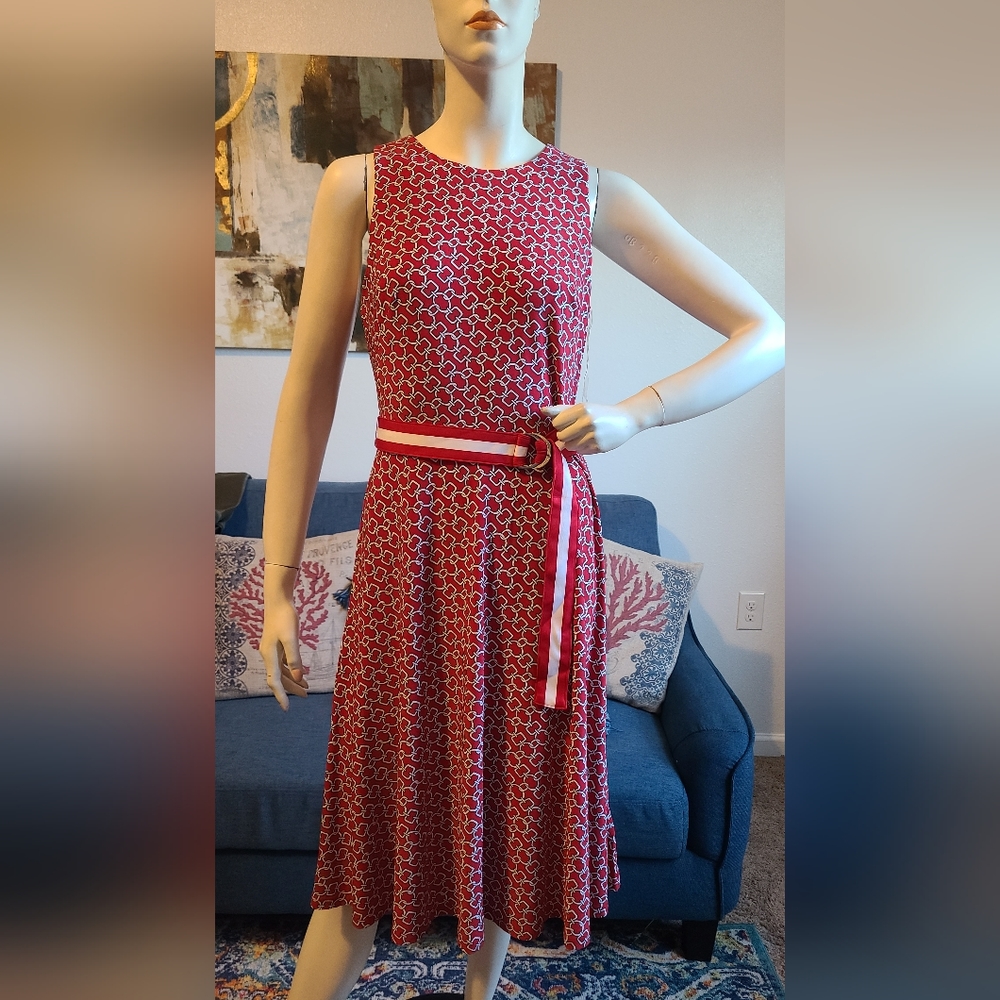 Lauren Ralph Lauren Print Dress - Red/Cream size 4